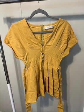 Gold Pleated Romper